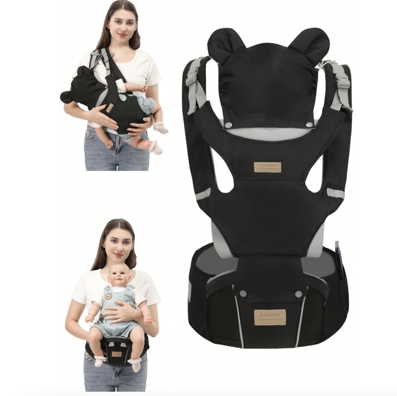 Ergonomic Baby Carrier Newborn To Toddler - Draagzak, 6-in-1 draagzak voor baby's van