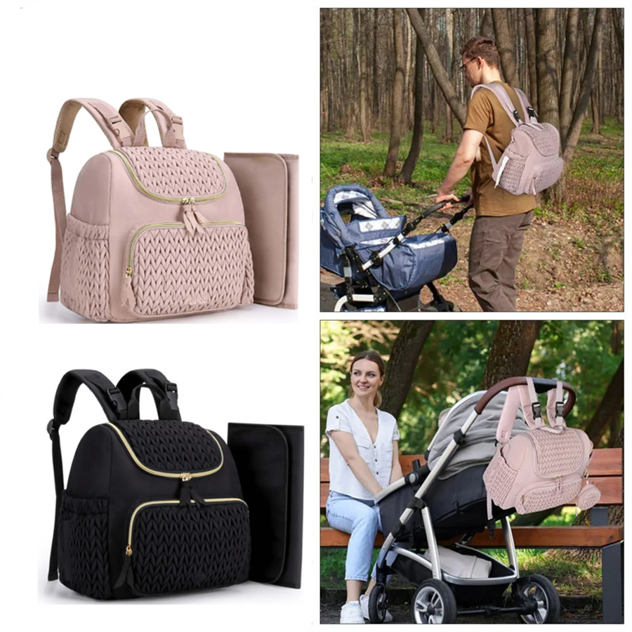 Diapering - Ruime luiertas rugzak met breipatroon, baby