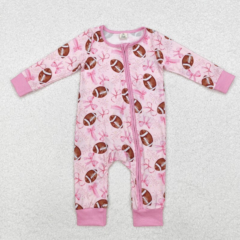 Cotton Baby Onesies Zipper - Winter Boutique Baby Meisjes Rugby Patroon