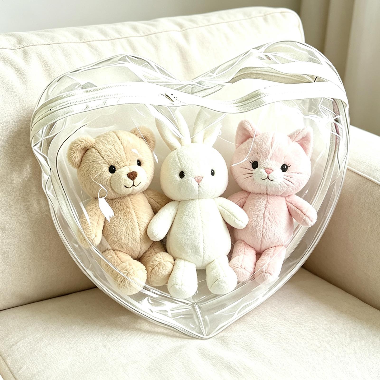 Nursery - Opbergzak voor knuffels, transparant, stofdicht, knuffelhouder,