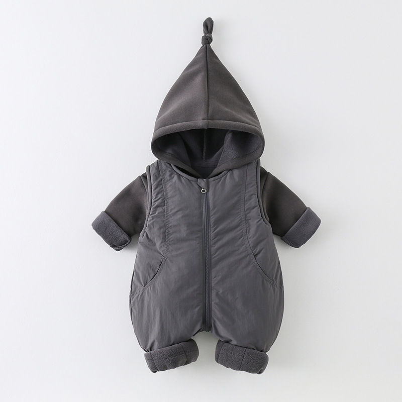 Cotton Baby Onesies Zipper - Winter verdikte katoenen baby romper unisex