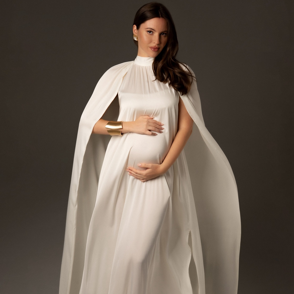 Maternity Wear - Zwangerschapsfotografie rekwisieten Jurk Elegante Cape Zwangere