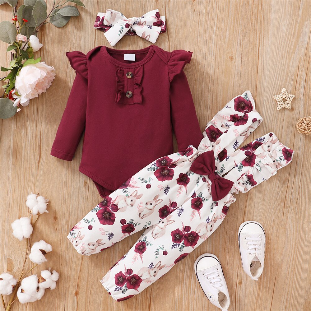 Newborn Baby Girl Romper Floral - 0-24 Maanden Pasgeboren Baby Meisje 3
