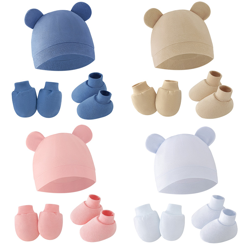 Infant Beanie Hat With Ears - 2026 Baby Hoed Handschoen Sokken Pasgeboren
