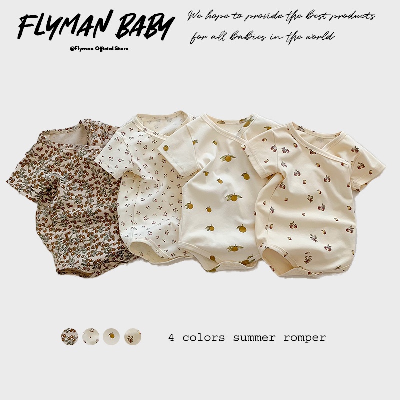 Newborn Baby Girl Romper Floral - Pasgeboren meisjes jongens baby romper fruit