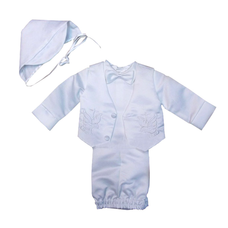 Baby Boy Suit Set Baptism - Doop Kleding Baby's Jongens Witte Pakken