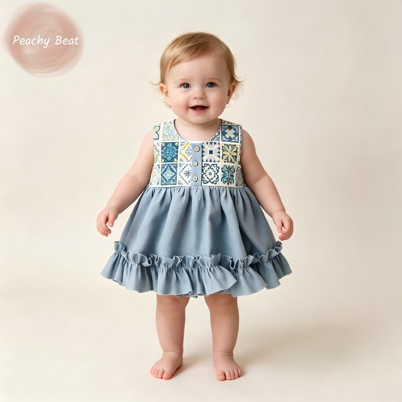 Baby Summer Linen Sleeveless Jumpsuit - Mode pasgeboren baby meisje jongen katoen