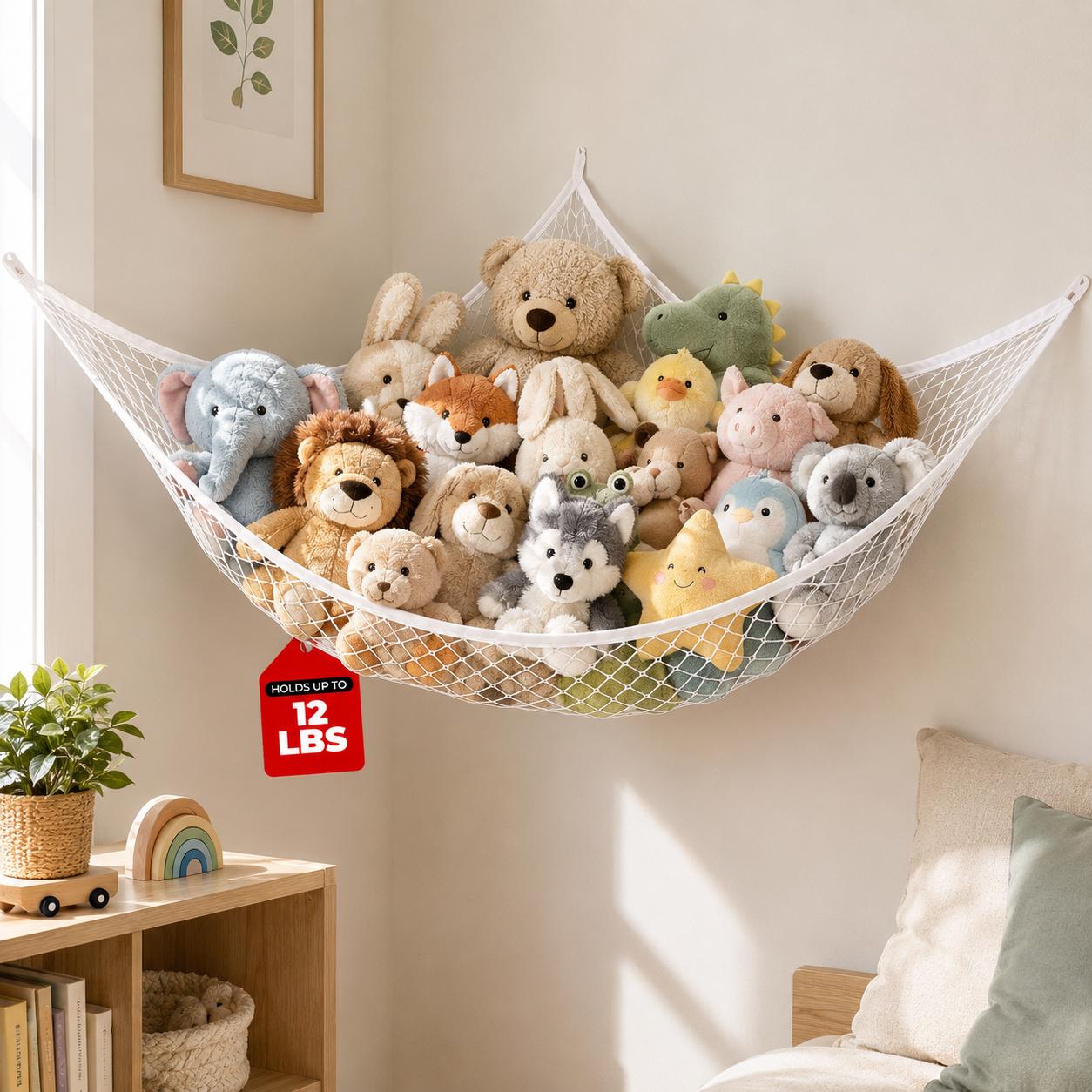 Nursery - Mesh speelgoedopberghangmat Hangende knuffelorganizer Net Grote