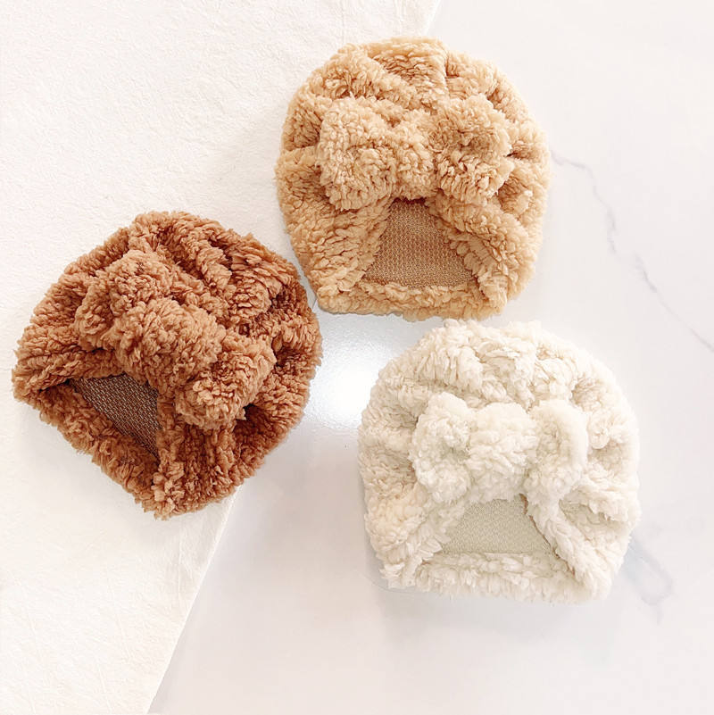 Infant Beanie Hat With Ears - Leuke pasgeboren baby knoop tulband boog
