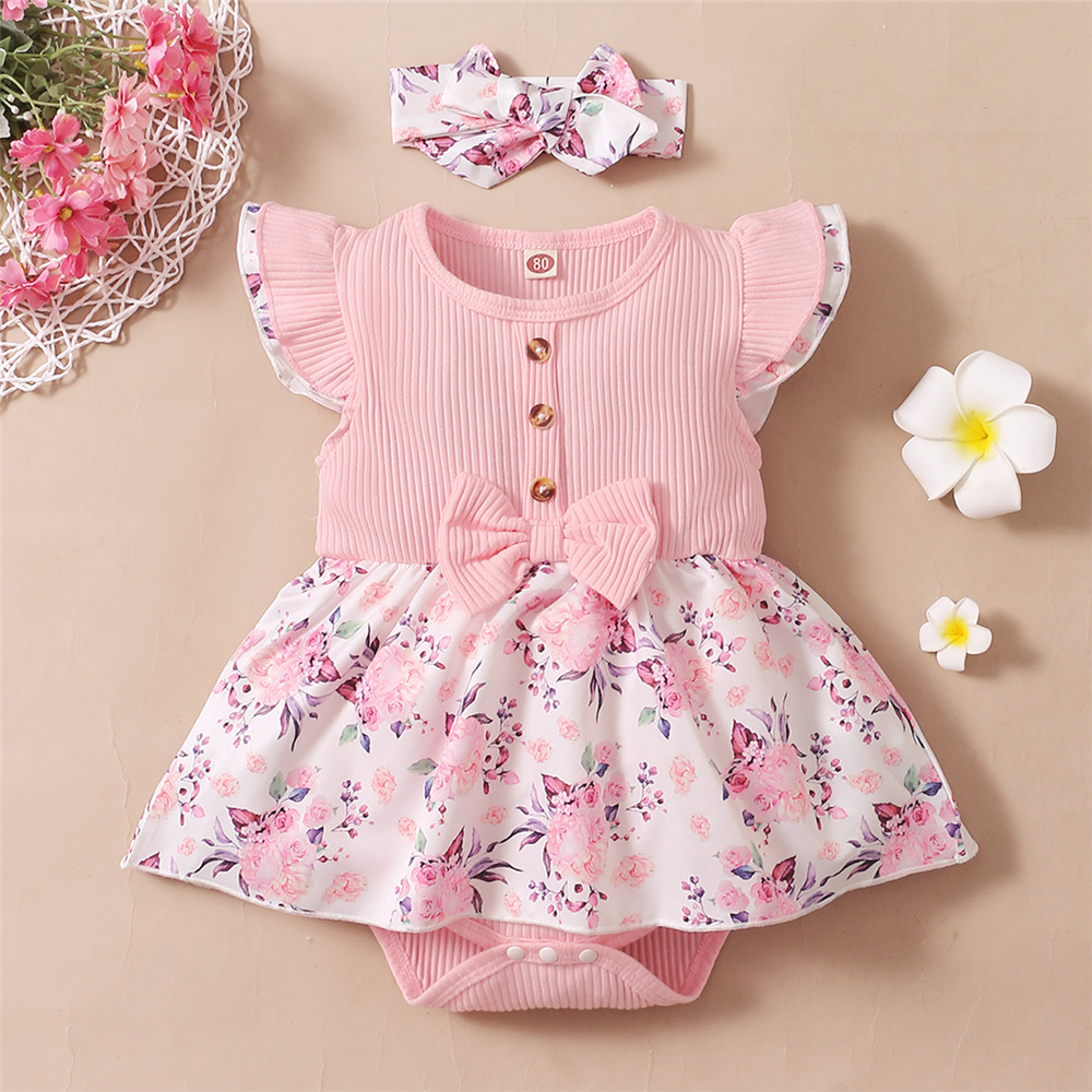Newborn Baby Girl Romper Floral - 0-18 Maanden Meisje Bloemen Romper Jurk