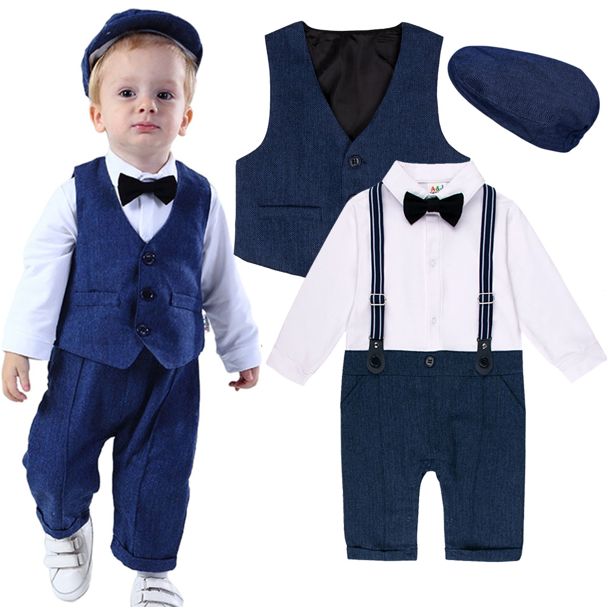 Baby Boy Suit Set Baptism - Babyjongen outfit set bruiloft dooppak baby