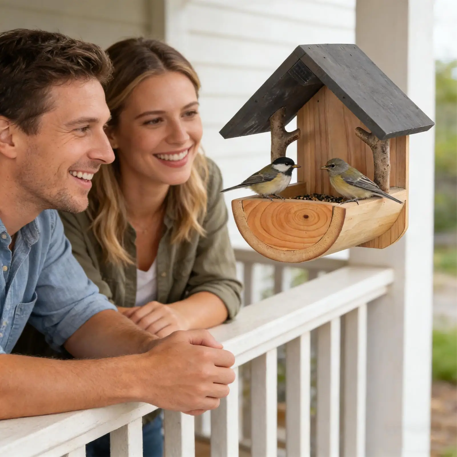 Wandmontage houten vogelvoeder - Feeding recensie en prijs