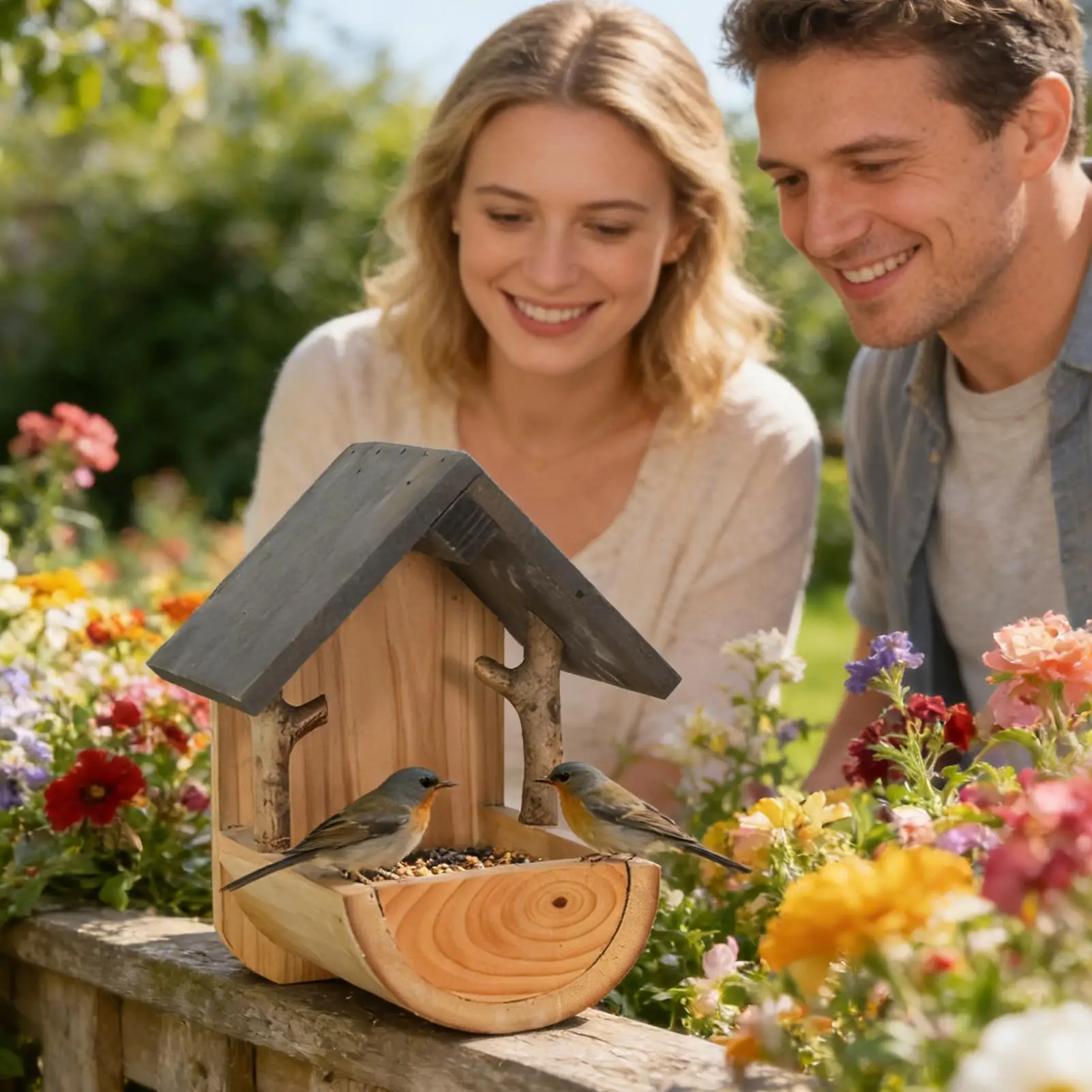 Wandmontage houten vogelvoeder - Feeding recensie en prijs
