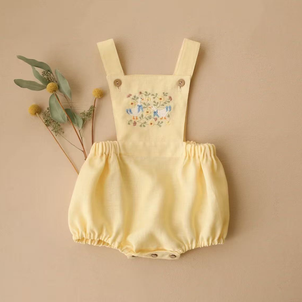 Landelijke stijl 2026 zomer ni - Baby Summer Linen Sleeveless Jumpsuit recensie en prijs
