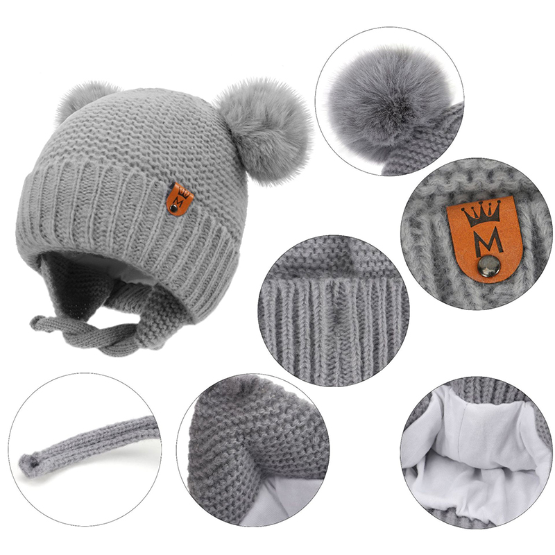Baby Wollen Muts Leuke Haarbal - Infant Beanie Hat With Ears recensie en prijs