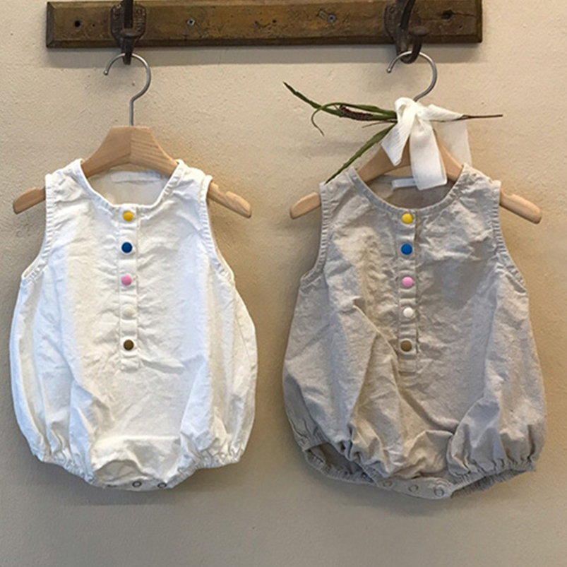 Linnen Katoenen Jongens Romper - Baby Summer Linen Sleeveless Jumpsuit recensie en prijs