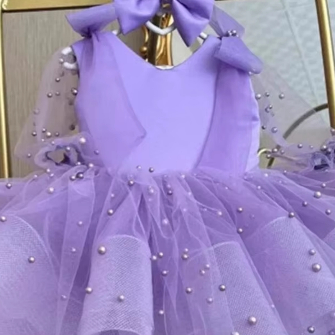 Op maat gemaakte zoete lavende - Toddler Girl Tulle Party Dress recensie en prijs
