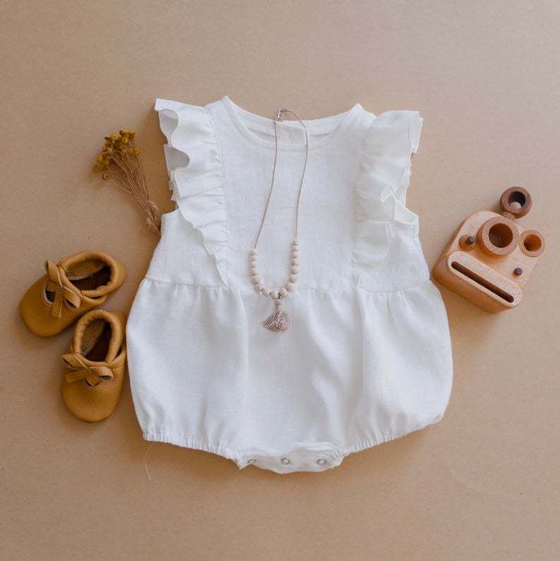 Zomer Pasgeboren Baby Baby Mei - Baby Summer Linen Sleeveless Jumpsuit recensie en prijs