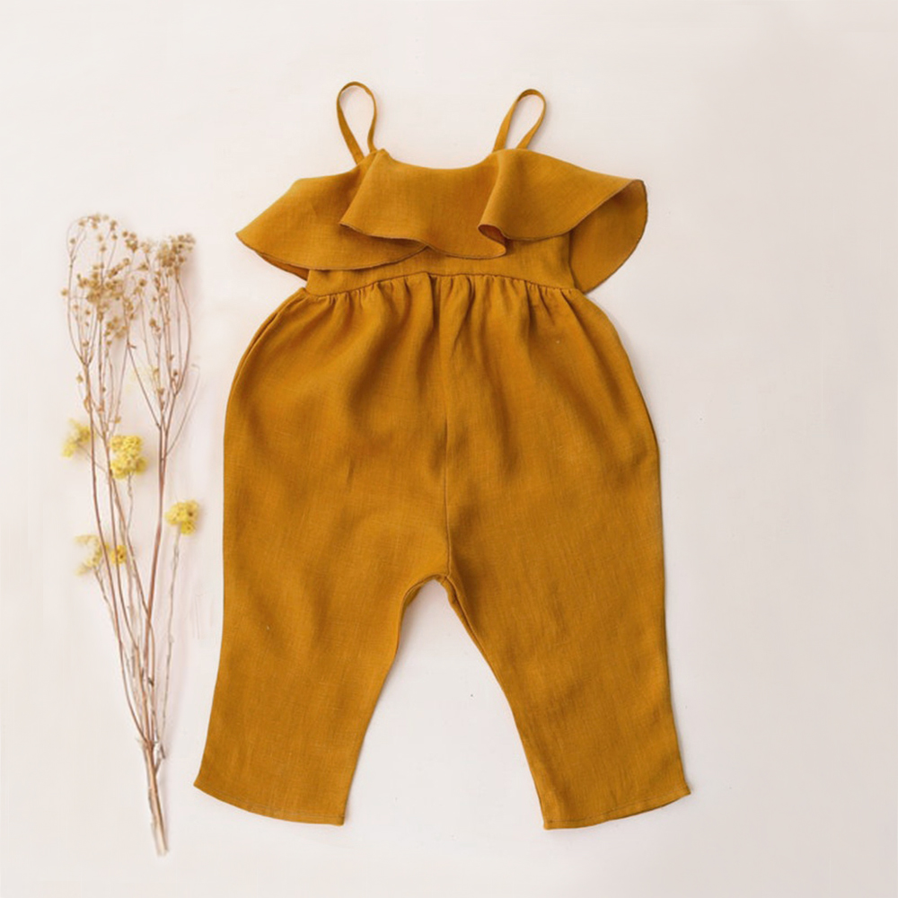 Baby Meisje Zomer Kleding Baby - Baby Summer Linen Sleeveless Jumpsuit recensie en prijs
