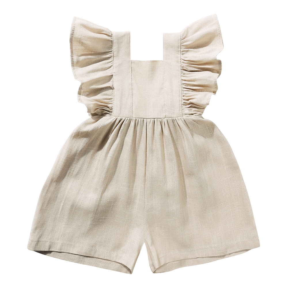 Zomer Babykleding Unisex Meisj - Baby Summer Linen Sleeveless Jumpsuit recensie en prijs