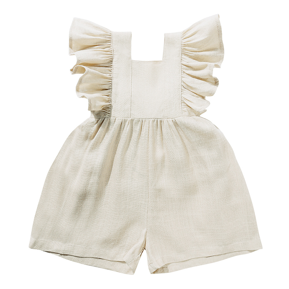 Zomer Babykleding Unisex Meisj - Baby Summer Linen Sleeveless Jumpsuit recensie en prijs