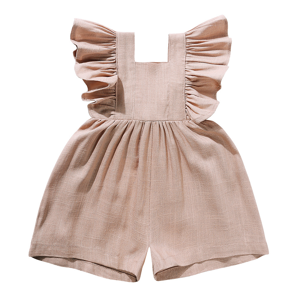 Zomer Babykleding Unisex Meisj - Baby Summer Linen Sleeveless Jumpsuit recensie en prijs