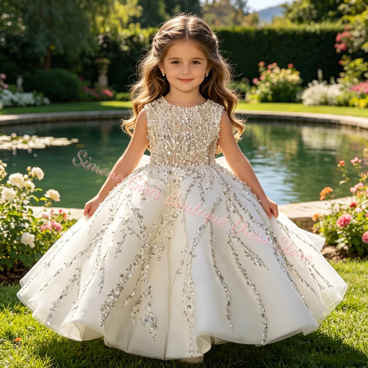 Bloemenmeisjesjurk Luxe Parelv - Toddler Girl Tulle Party Dress recensie en prijs