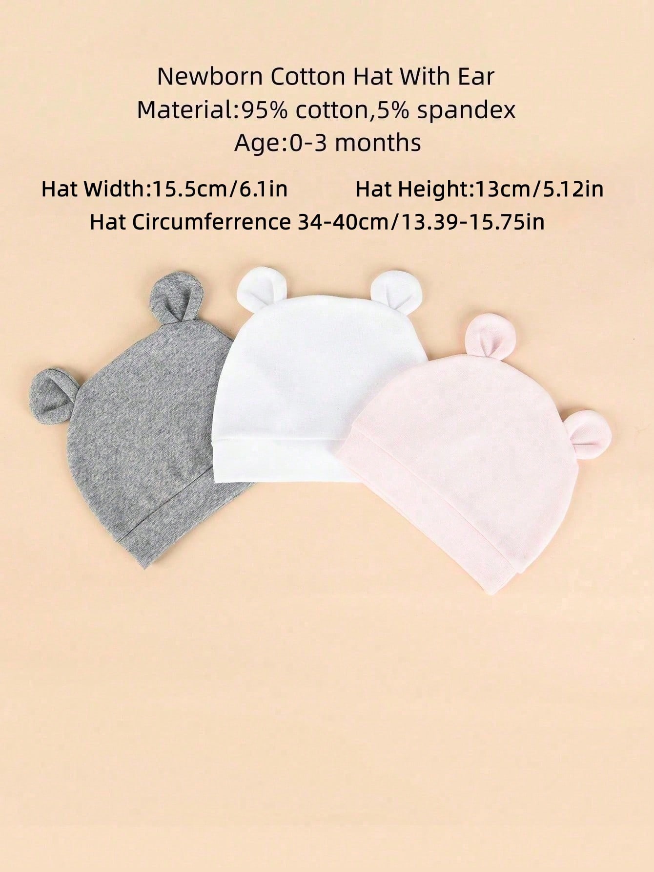 3-pack effen gekleurde, enkell - Infant Beanie Hat With Ears recensie en prijs