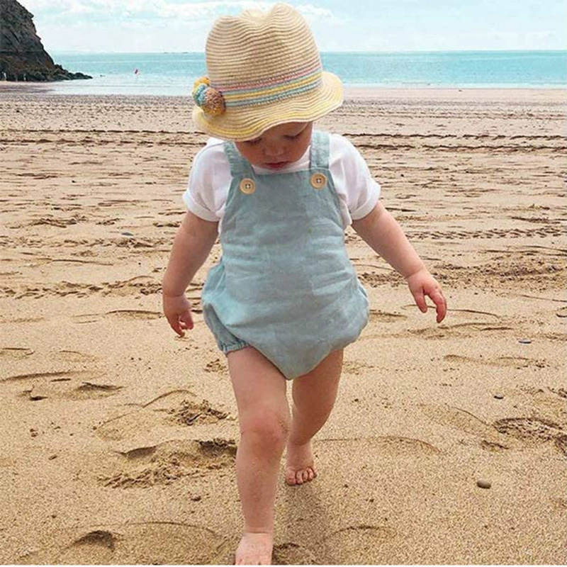2023 zomer pasgeboren baby jon - Baby Summer Linen Sleeveless Jumpsuit recensie en prijs