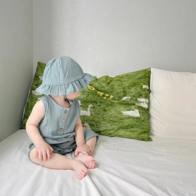 2 stks/set baby zomerkleding e - Baby Summer Linen Sleeveless Jumpsuit recensie en prijs