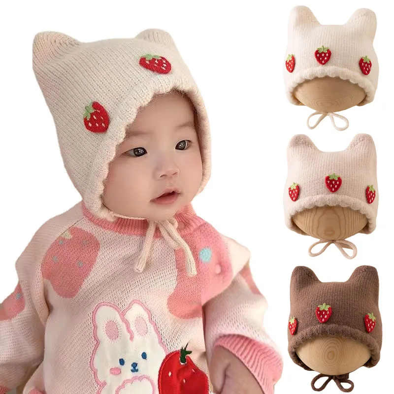 Nieuwe herfst winter babymeisj - Infant Beanie Hat With Ears recensie en prijs