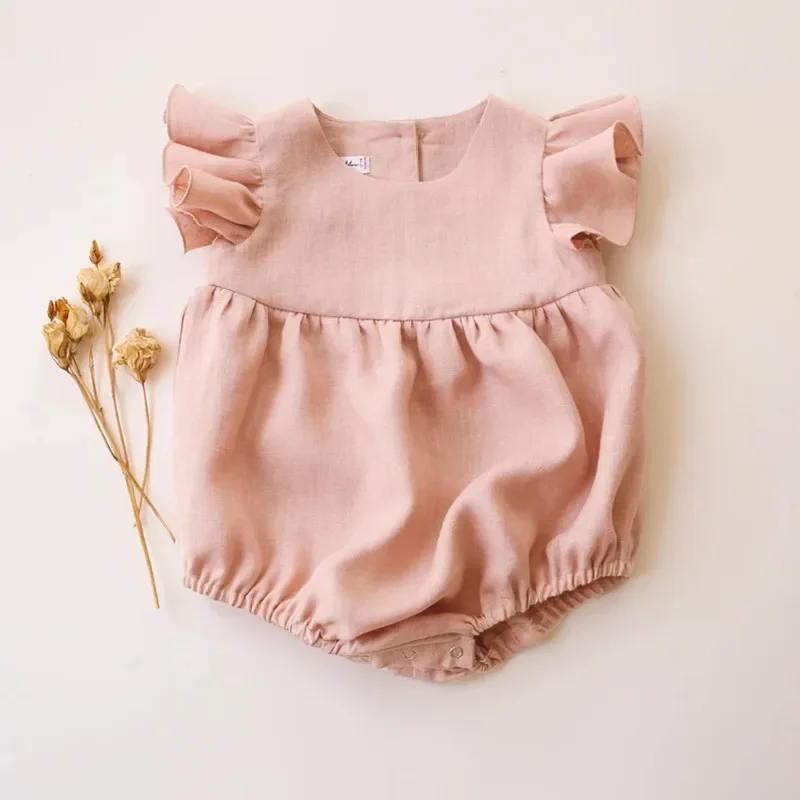0-24M Linnen Katoen Pasgeboren - Baby Summer Linen Sleeveless Jumpsuit recensie en prijs