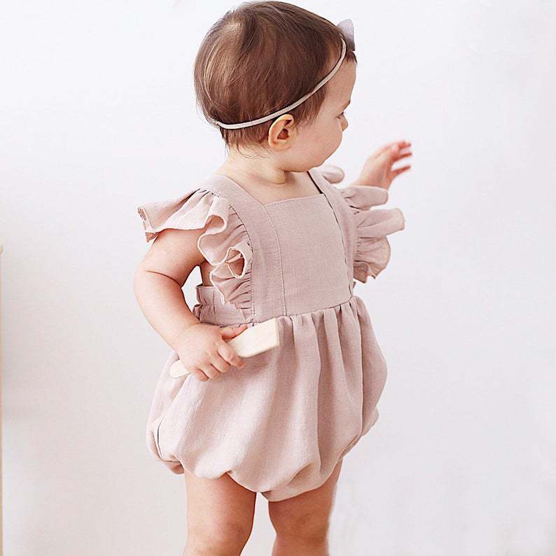 Baby Meisjes Rompertjes Zomer  - Baby Summer Linen Sleeveless Jumpsuit recensie en prijs