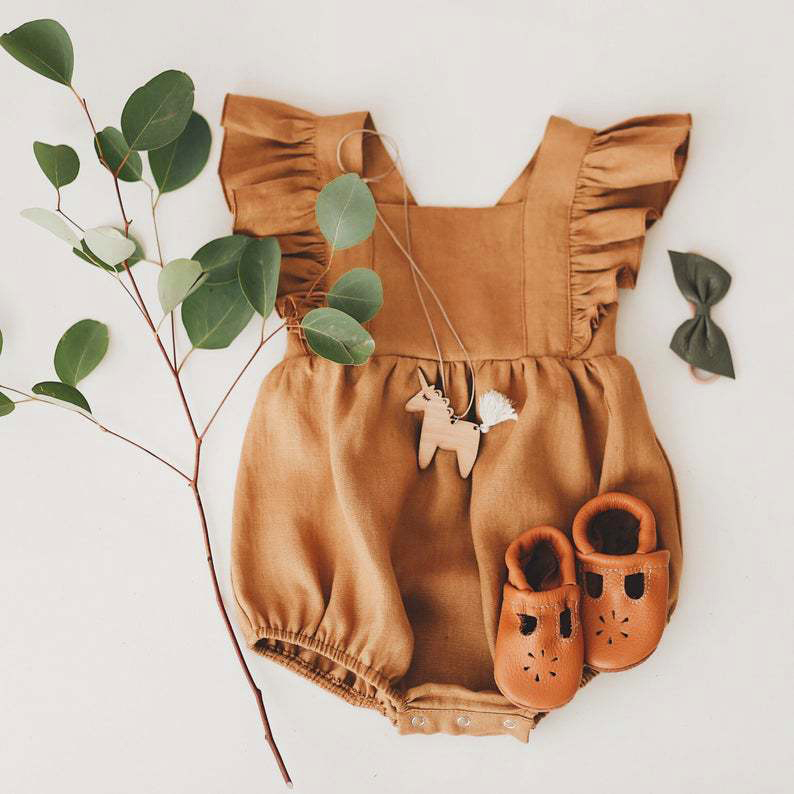 Baby Meisjes Rompertjes Zomer  - Baby Summer Linen Sleeveless Jumpsuit recensie en prijs