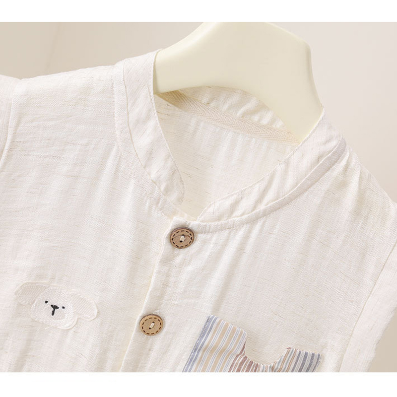 Baby jongens zomer romper cart - Baby Summer Linen Sleeveless Jumpsuit recensie en prijs